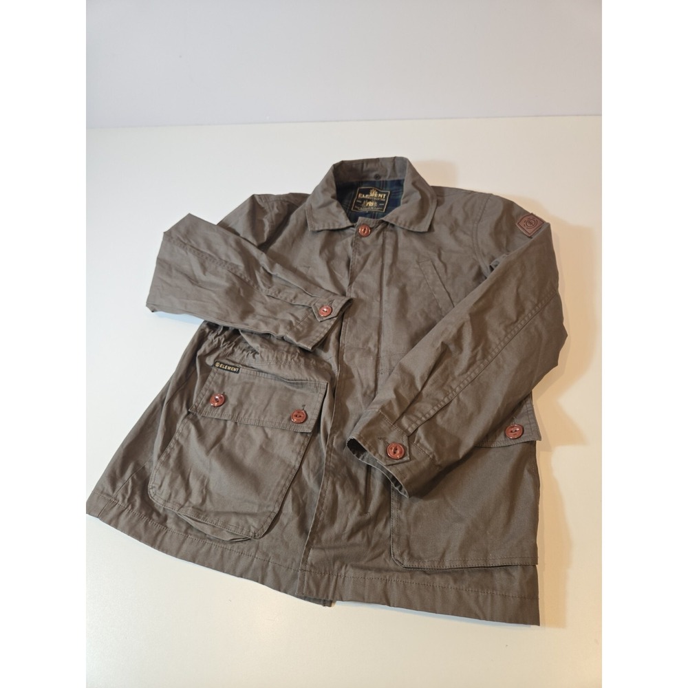 Element Wolfeboro Collection Jacket Men's M Green Full Zip Hooded Y2K Outdoor